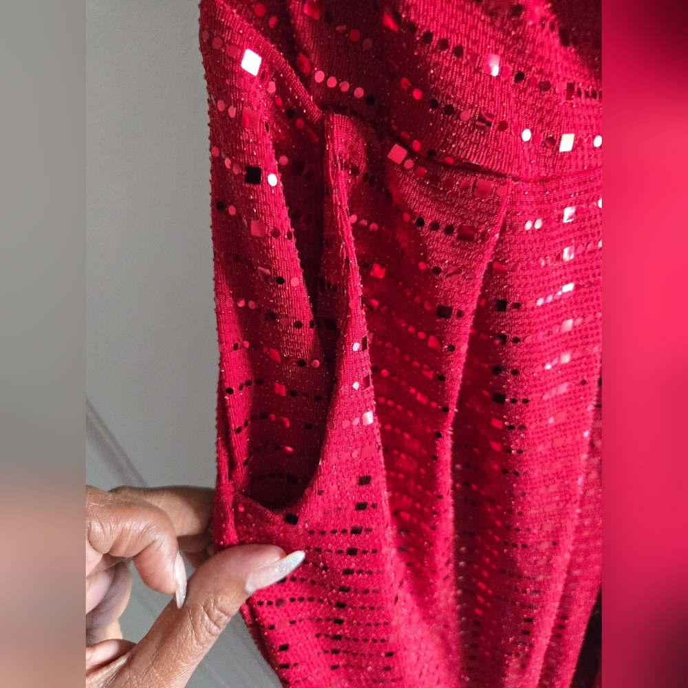 Red Sequin Strapless Jumpsuit NWOT🔥🔥 - Picture 9 of 11
